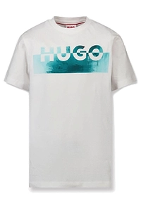Hugo Kids Logo Printed Crewneck T-Shirt