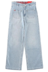 Hugo Kids Heart-Patch Straight-Leg Jeans