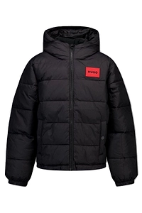 Hugo Kids Zipped Hooded Puffer Jacket