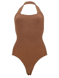 Sandy Crinkle Halterneck Swimsuit
