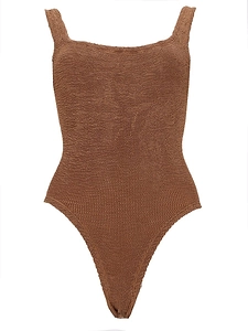 Hunza G Square Neck Scoop Back Swimsuit