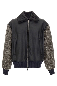 Iceberg Faux Fur Collar Bomber Jacket
