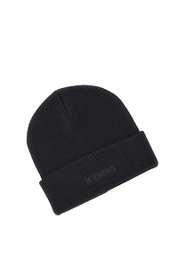 Iceberg Ribbed Logo Beanie Hat