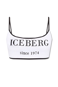 Iceberg Logo Print Swimsuit Top