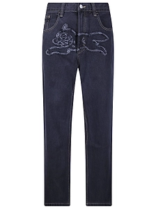 Icecream Running Dog Appliqué Jeans