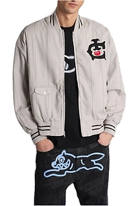Icecream Striped Zip-Up Bomber Jacket