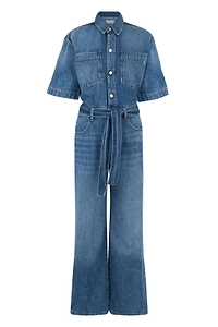 Icon Denim Duna Belted Wide-Leg Jumpsuit