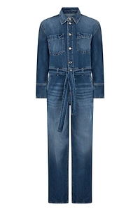 Icon Denim Indie Belted Denim Jumpsuit