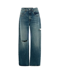 Poppy Wide Leg Distressed Jeans