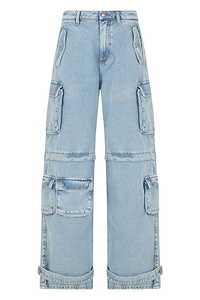 Rosalia Wide-Leg Cargo Jeans