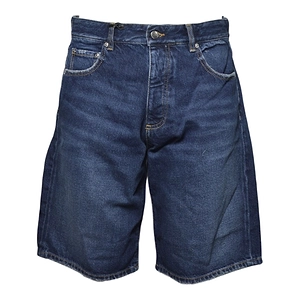 Icon Denim Star-Embroidered Whiskering Effect Shorts