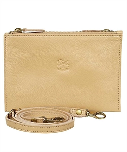 Il Bisonte Double-Zip Leather Clutch Bag