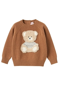Il Gufo Bear Appliqué Crewneck Sweater