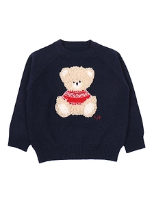 Il Gufo Bear-Embroidered Crewneck Jumper
