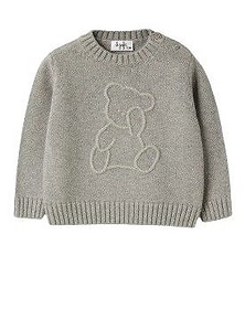 Il Gufo Bear Embroidered Knitted Jumper