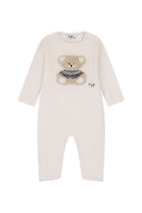 Bear-Motif Knitted Romper