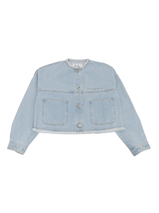 Il Gufo Button-Up Cropped Denim Jacket