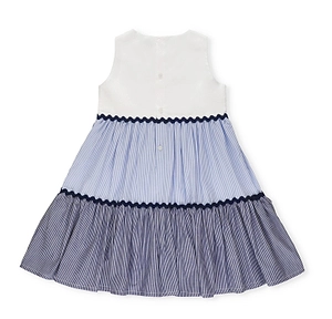 Il Gufo Buttoned Color Block Sleeveless Dress