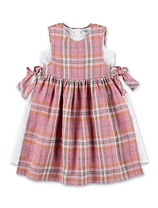 Checked Crewneck Sleeveless Dress
