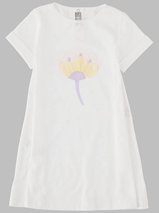 Il Gufo Floral Print Short Sleeve Dress