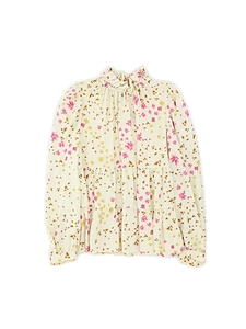 Il Gufo Floral Printed Long-Sleeved Blouse
