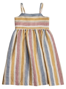 Il Gufo Lace Trim Striped Dress