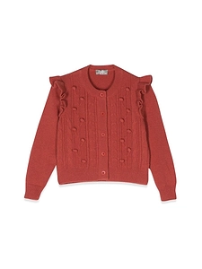 Il Gufo Pompom Embellished Cardigan