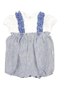 Il Gufo Striped Ruched Romper