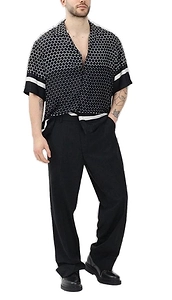 Pleated Straight Leg Trousers