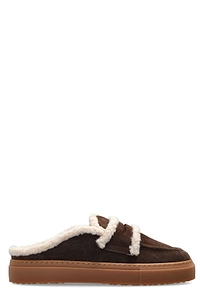 Inuikii Shearling Trim Flat Mules