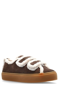 Shearling-Trimmed Low-Top Sneakers