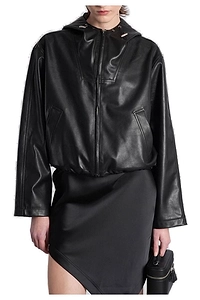 Iro Leather Hooded Jacket