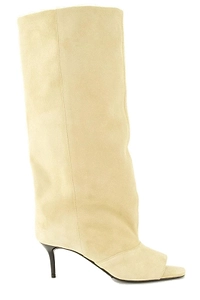 Slouchy Peep-Toe Stiletto Boots