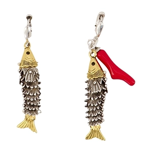 Isabel Marant Asymmetric Fish Charm Earrings