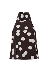 Dreah Polka-Dot Halterneck Top