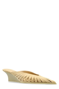 Fauve Cutout Wedge Mules