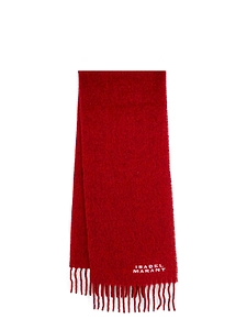 Isabel Marant Logo Embroidered Fringed Scarf