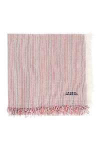 Isabel Marant Logo Embroidered Fringed Scarf