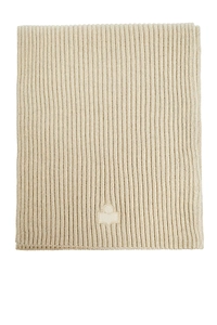 Logo Embroidered Ribbed Scarf