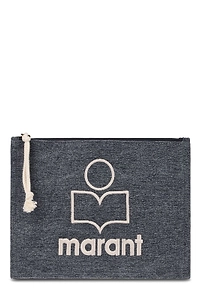 Isabel Marant Netia Logo Embroidered Clutch Bag
