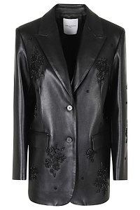 Isabelle Blanche Beaded Single-Breasted Blazer