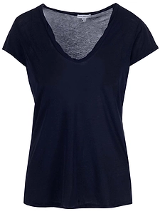 James Perse V-Neck Cap-Sleeved Straight-Hem T-Shirt