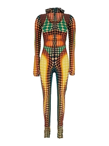 Jean Paul Gaultier High Neck Hooded Jumpsuit