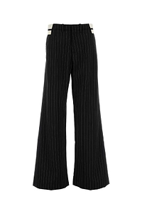 Jean Paul Gaultier Pinstripe Exposed-Waist Pants
