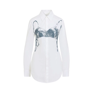 Jean Paul Gaultier Scanned Bra Print Shirt