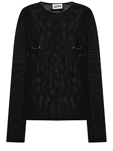 Jean Paul Gaultier Sheer Patterned Long-Sleeve Top