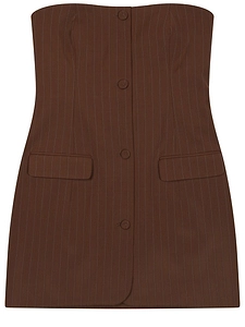 Jean Paul Gaultier Strapless Pinstripe Mini Dress