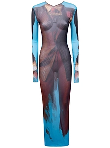 Jean Paul Gaultier Tennis Graphic Print Maxi Dress