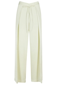 Isabelle Blanche Drawstring Wide-Leg Pants