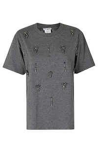 Isabelle Blanche Embellished Cotton T-Shirt